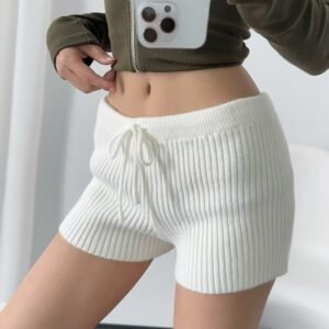 Elastic Elastic Hip Knitted Shorts Women's Knitted Shorts