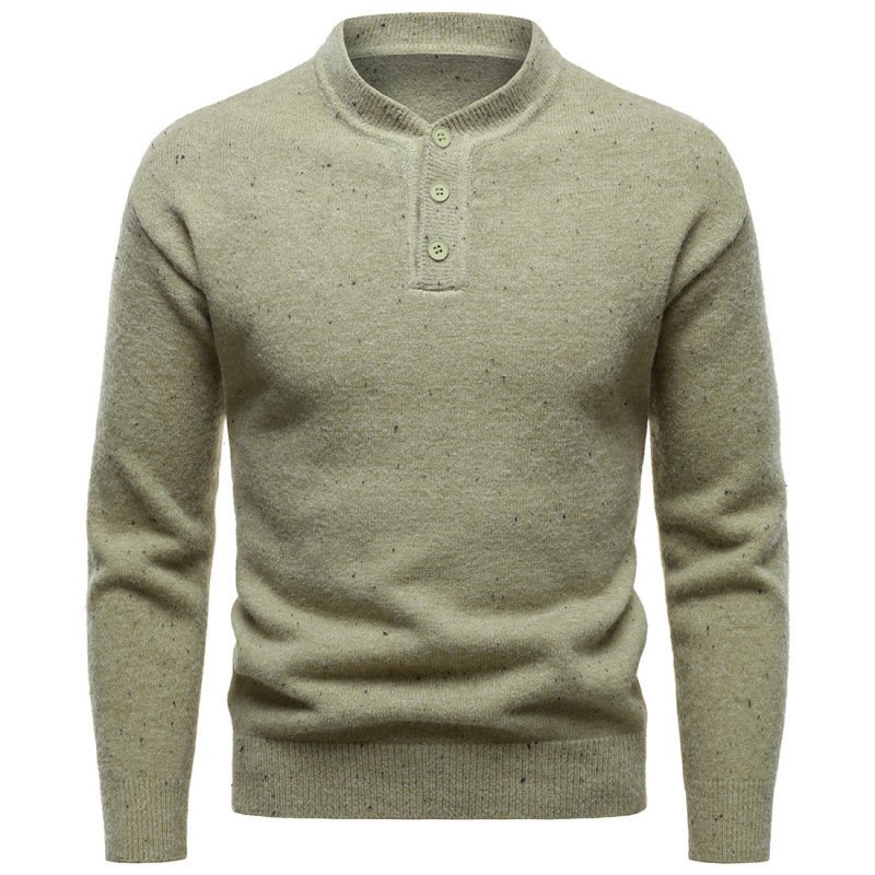 Men's Henry Stand Collar Snowflake Dot Design Fashion Sweater - Image 5