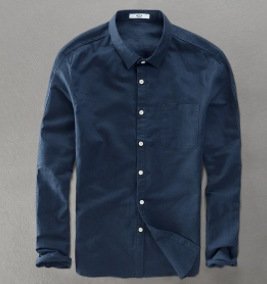 Spring And Autumn Men's Solid Color Long Sleeve Linen Shirt Cotton Linen Fabric - Image 5