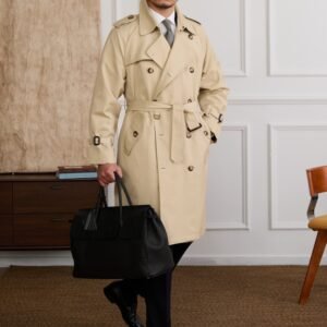 Double-breasted Lapel Trench Coat