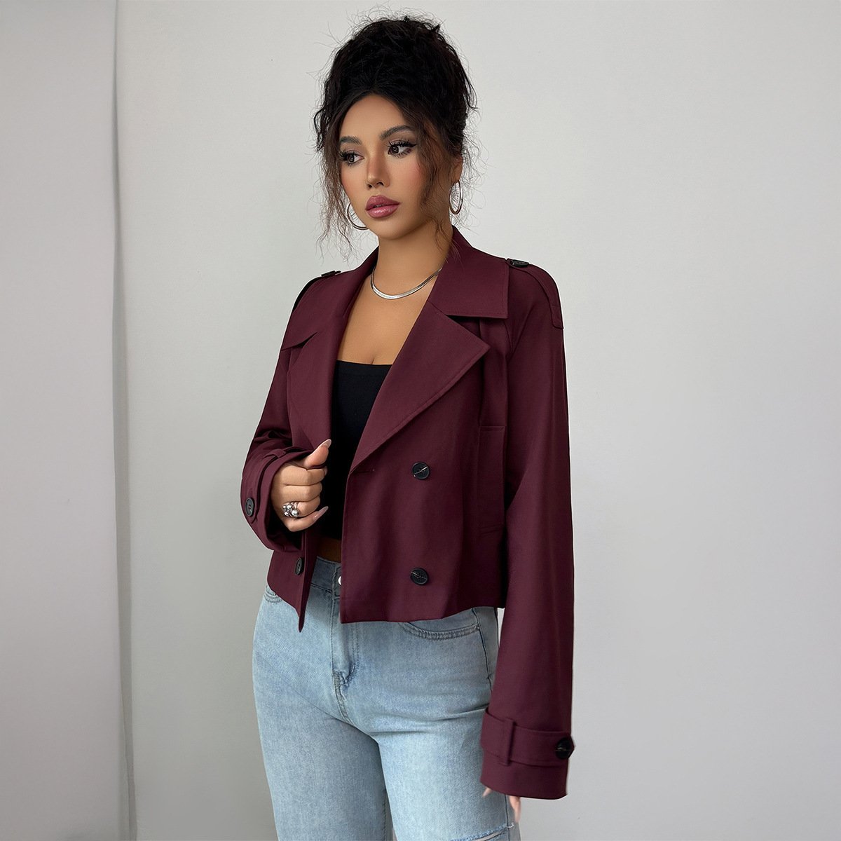 Casual Minimalist Long Sleeve Jacket Vest Coat Women - Image 2