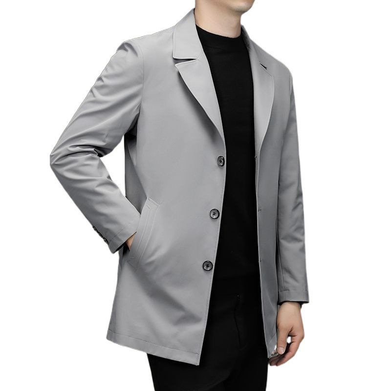 Casual Simple Men's Mid-length Oversized Loose Coat - Image 4