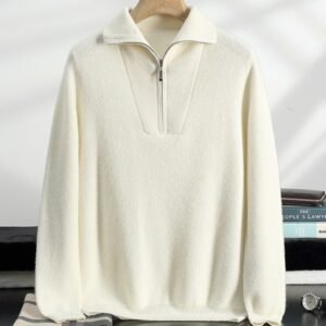 Men's Half Zipper Ingot Needle Thickened Casual Business Long Sleeve Warm Sweater