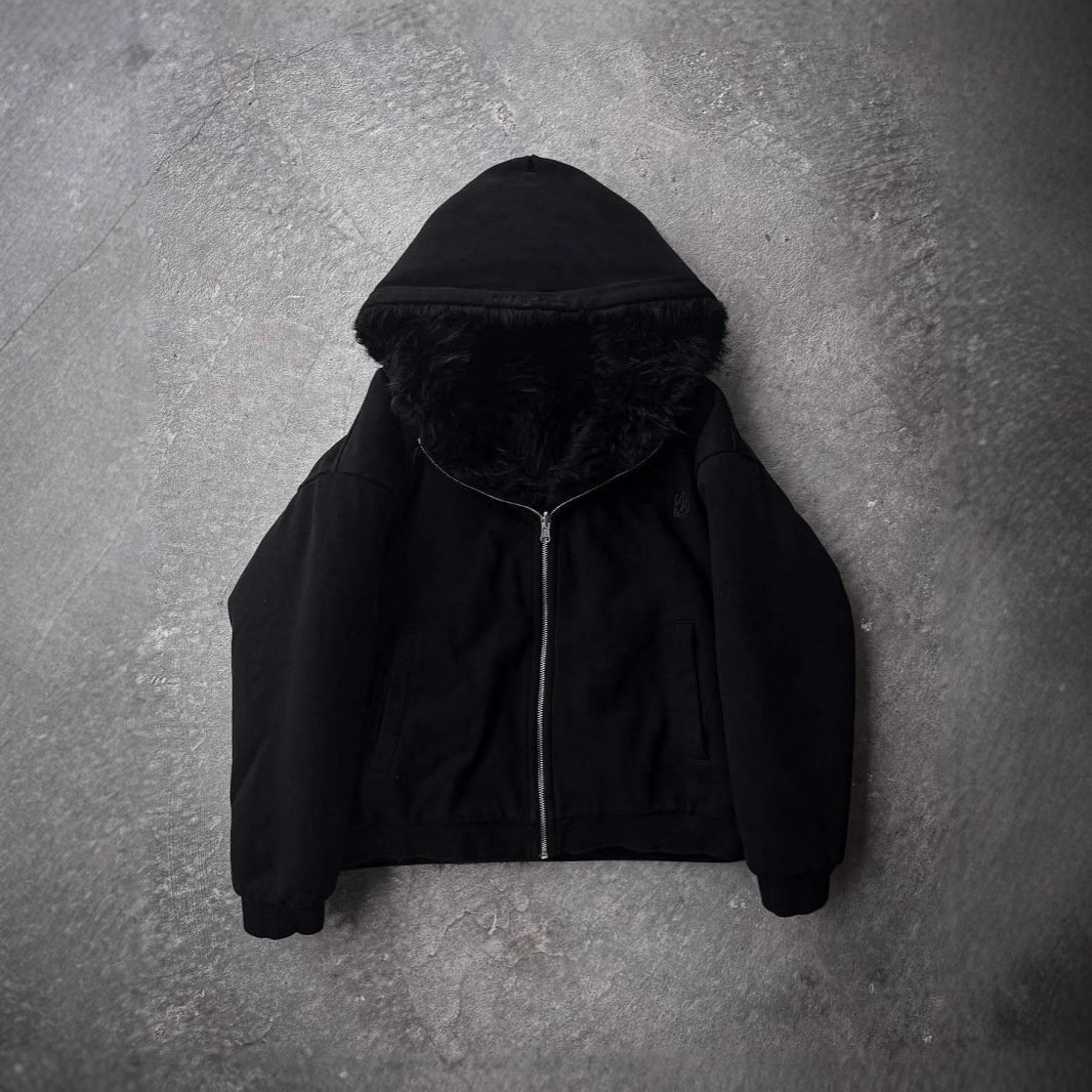 Positive And Negative Wearable Fashion Hooded Cardigan Simple Street Warm And Simple - Image 4