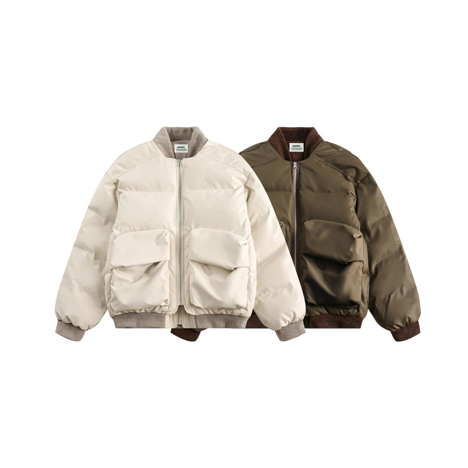 Stitching Pu Shuai Fake Two-piece Cotton-padded Clothes For Men And Women - Image 5