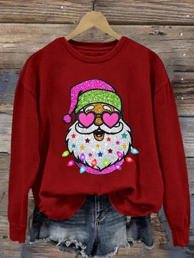 Christmas Element Printed Round-neck Non-hoodie Sweater - Image 5