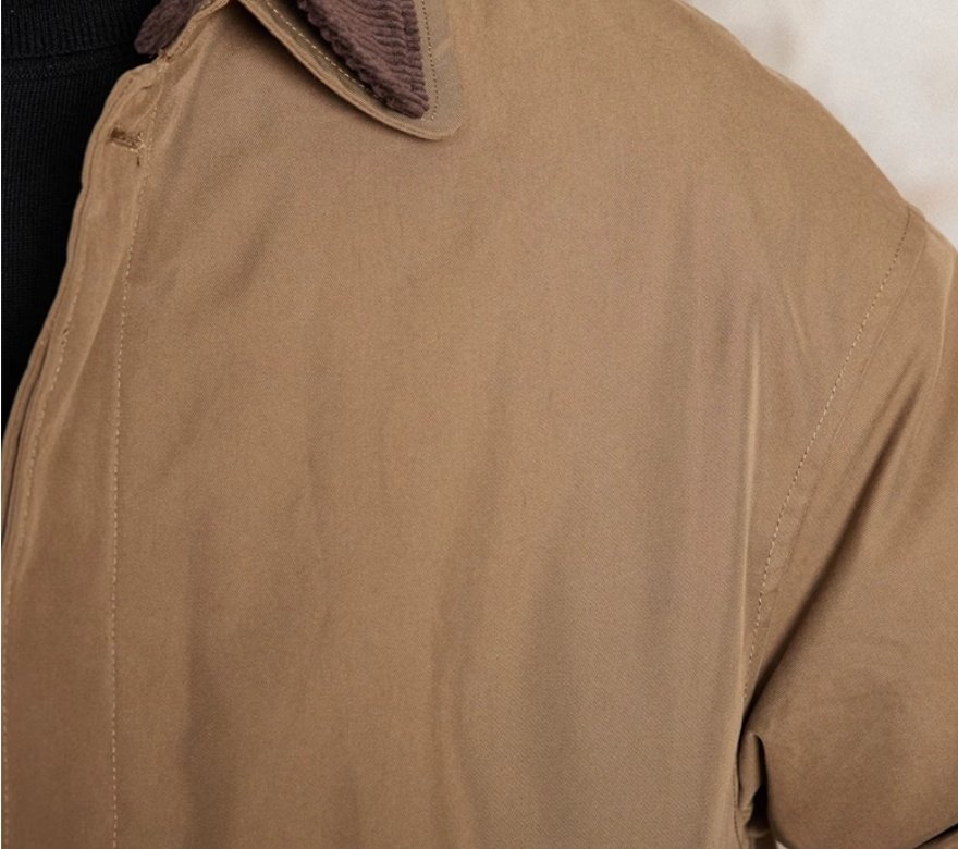 Retro Down Mid-length Trench Coat - Image 3