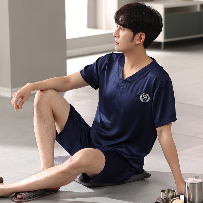 Pajamas Short-sleeved Shirt And Shorts Loose Ice Silk Suit Homewear - Image 2