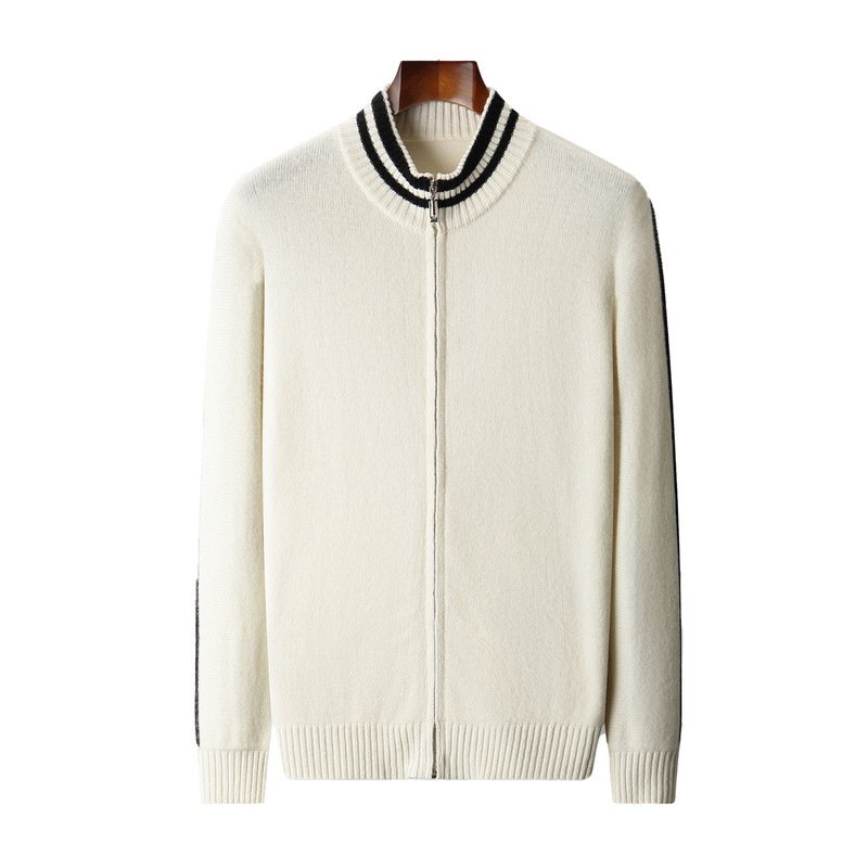 Men's Half-high Collar Knitted Slim-fitting All-matching Striped Korean Sweater - Image 5