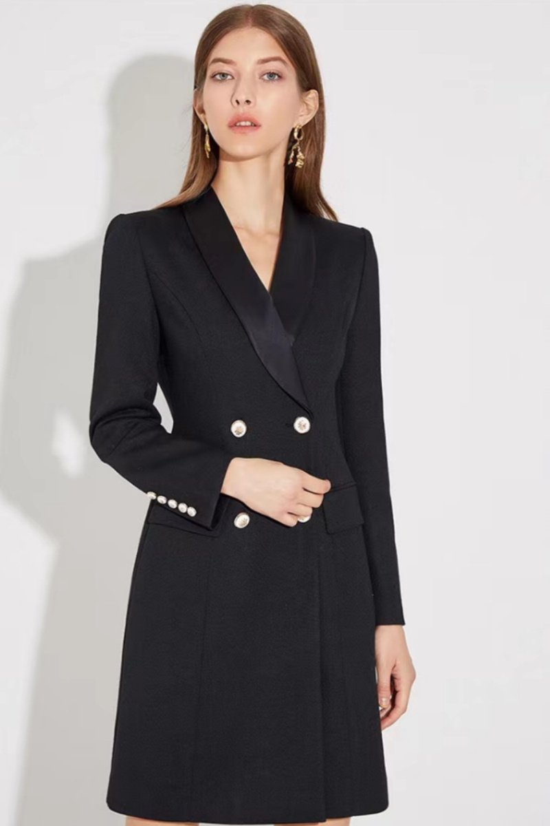 Autumn And Winter Wool Temperament Waist-controlled Long Sleeve Suit Skirt - Image 3