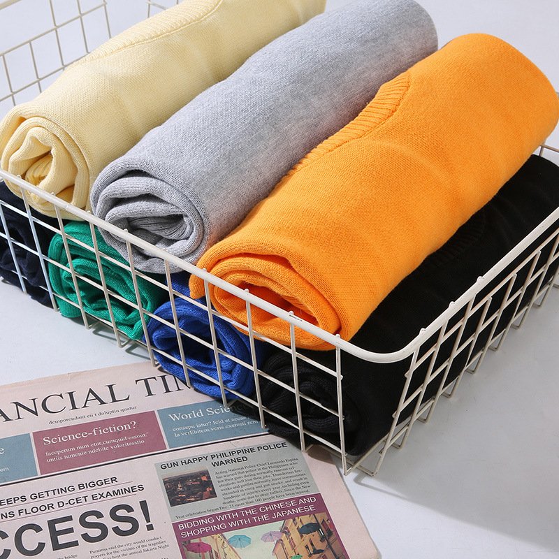 Men's Top Pullover Inner Stretch Rib Round-neck Sweater - Image 4