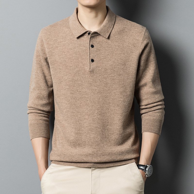 Fall Casual Polo Collar Long-sleeved Sweater - Image 8