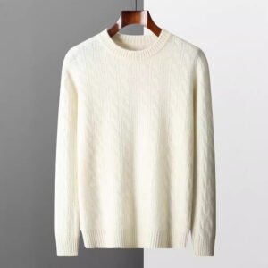 Round Neck Cashmere Sweater Men's Long Sleeve Pullover Classic