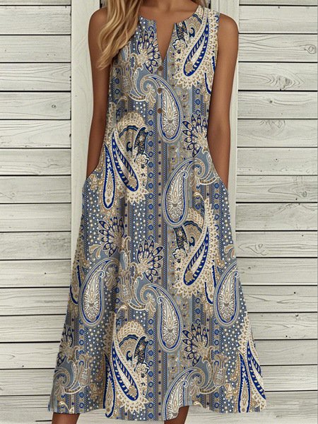 Women's Casual V-neck Sleeveless Dress - Image 3