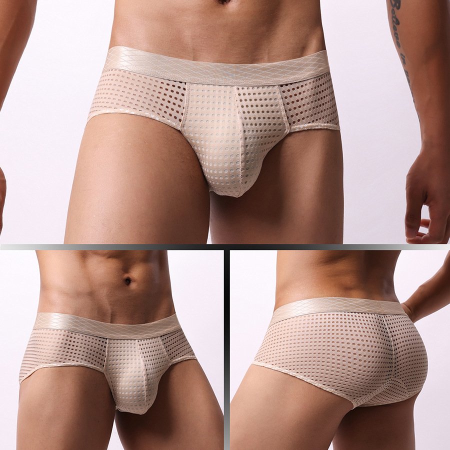 Men's Large Mesh Low Waist Wide Belt Briefs - Image 4
