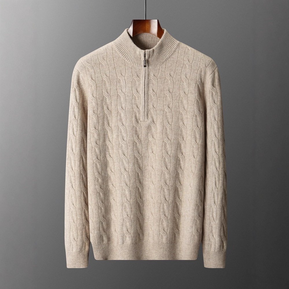 Jacquard Double-strand Thickened Long-sleeved Sweater - Image 2