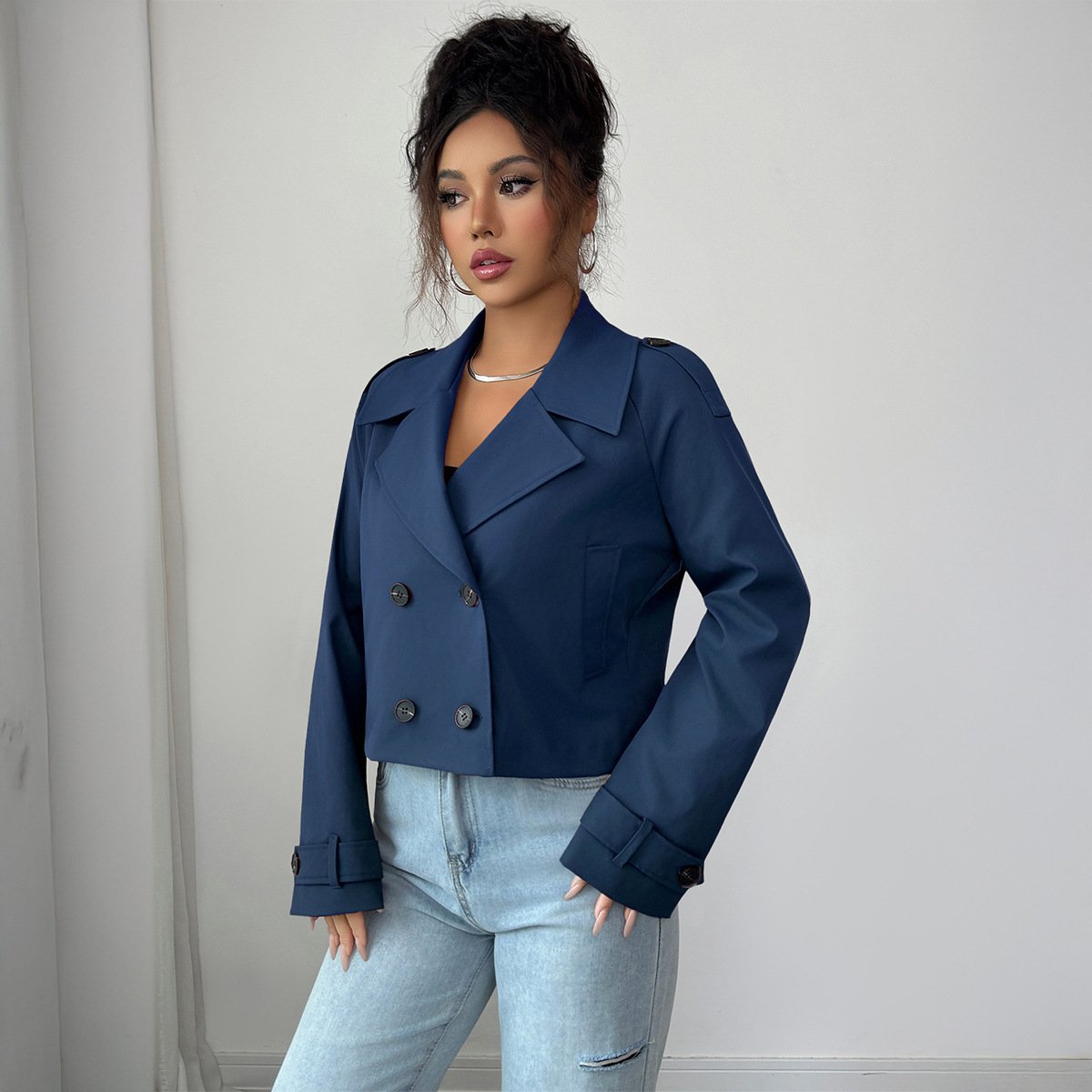 Casual Minimalist Long Sleeve Jacket Vest Coat Women - Image 3