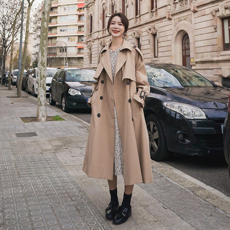 Real Shot Wine Red British Style Trench Coat Coat - Image 7