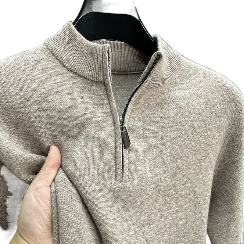 Casual Half Zipper Thermal Knitwear Coat - Image 5