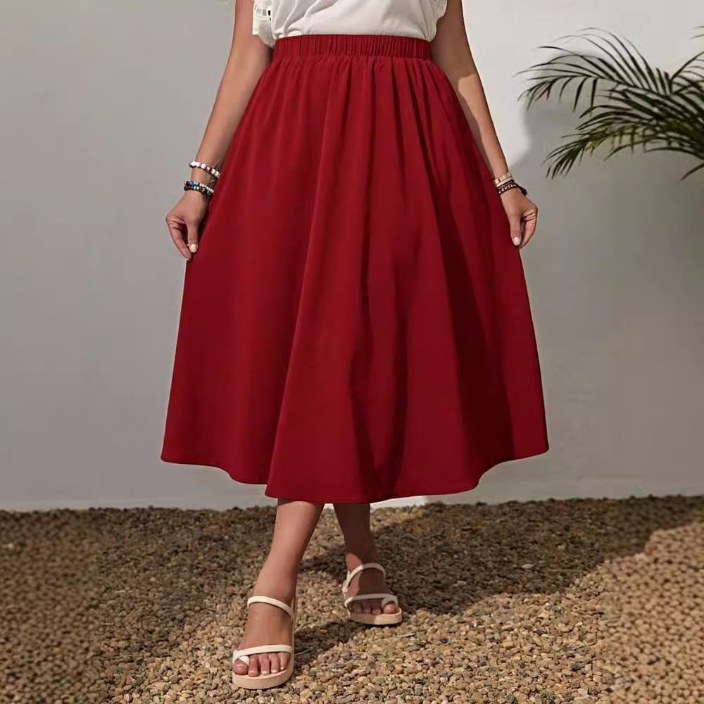 Spring Summer Women's Wear New Fashion Elastic Waist Plus Size Skirt Women - Image 4