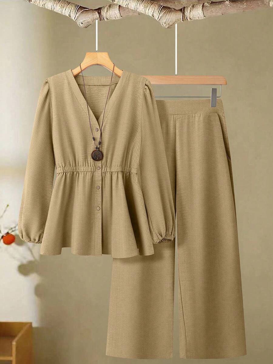 Women's Long-sleeved Pants High-grade Two-piece Suit - Image 7
