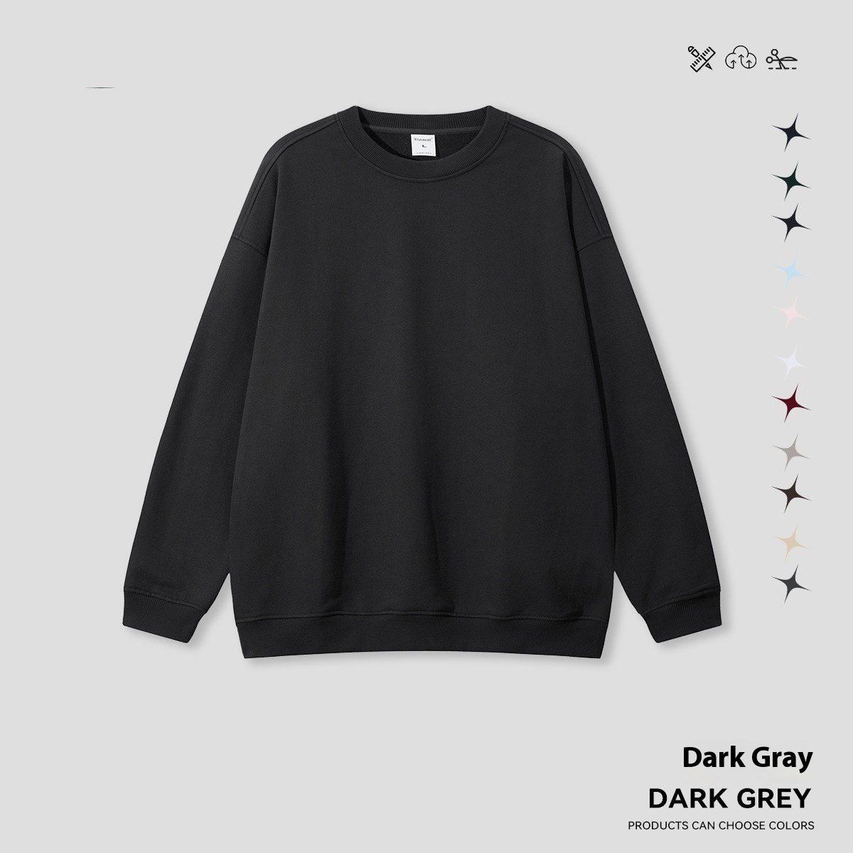 Round Neck Solid Color Hoodie Street Fashion Loose - Image 9