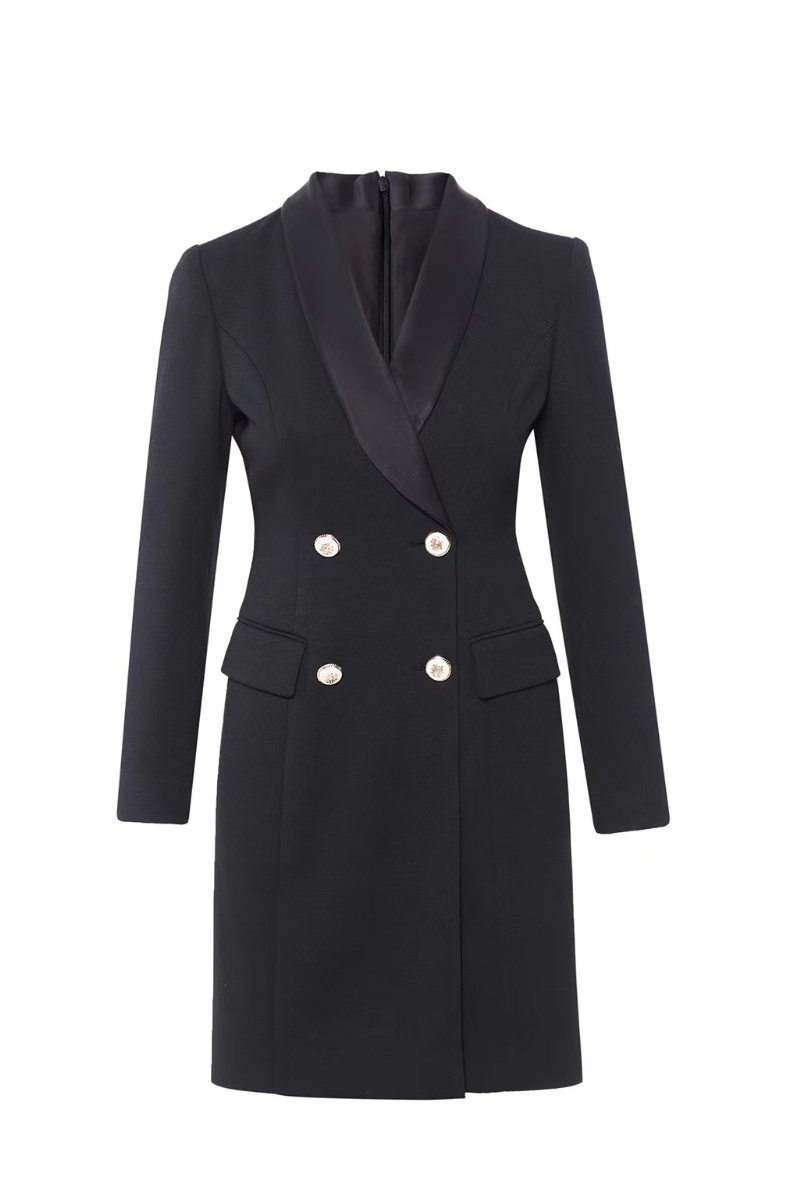 Autumn And Winter Wool Temperament Waist-controlled Long Sleeve Suit Skirt - Image 5