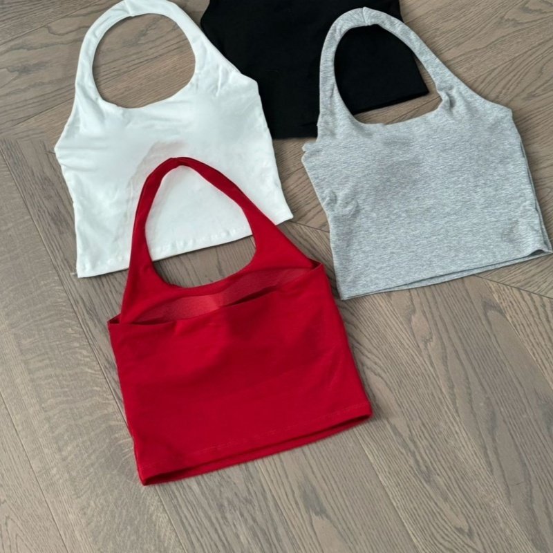 Dopamine Halter Spaghetti Straps Vest Female Summer With Chest Pad Sexy Beauty Back - Image 5