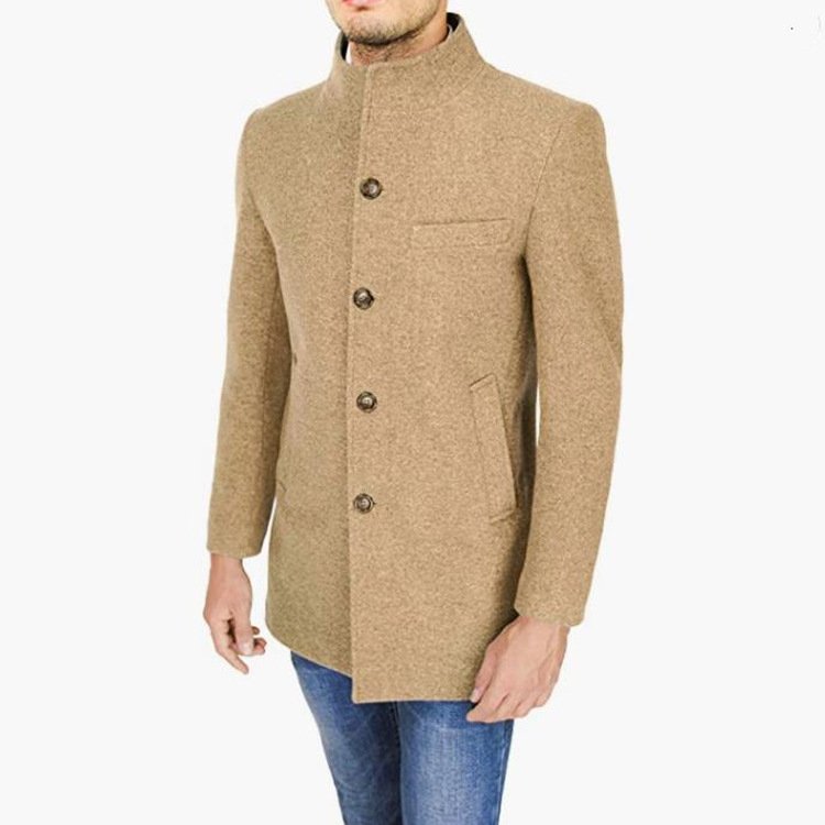 Woolen Coat Stand Collar Coat And Trench Coat - Image 3