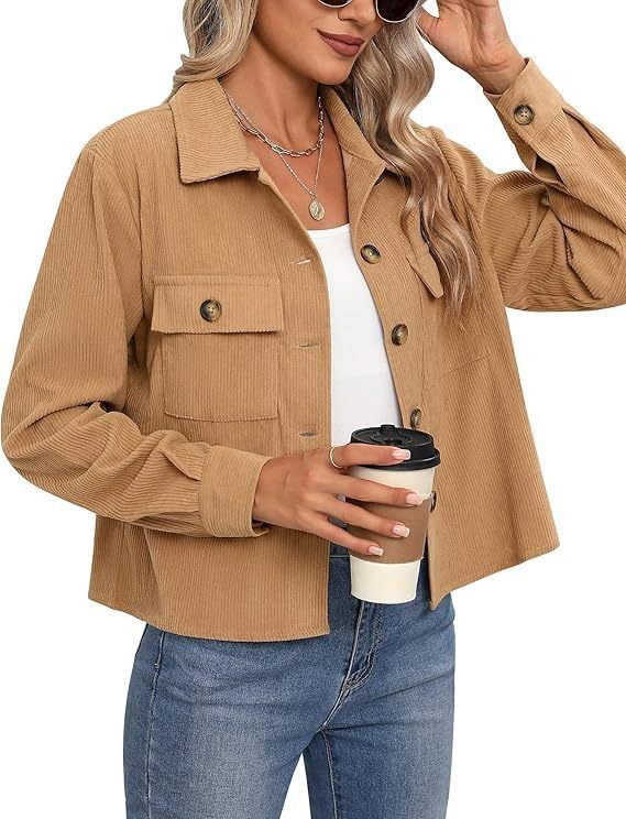 Short Corduroy Button Navel Jacket Short Coat Cross Border - Image 7