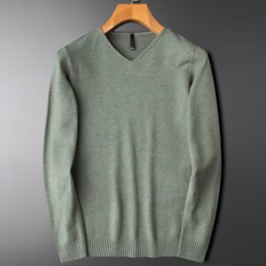 Warm V-neck Sweater Men's Slim Fit Thickened Light Business
