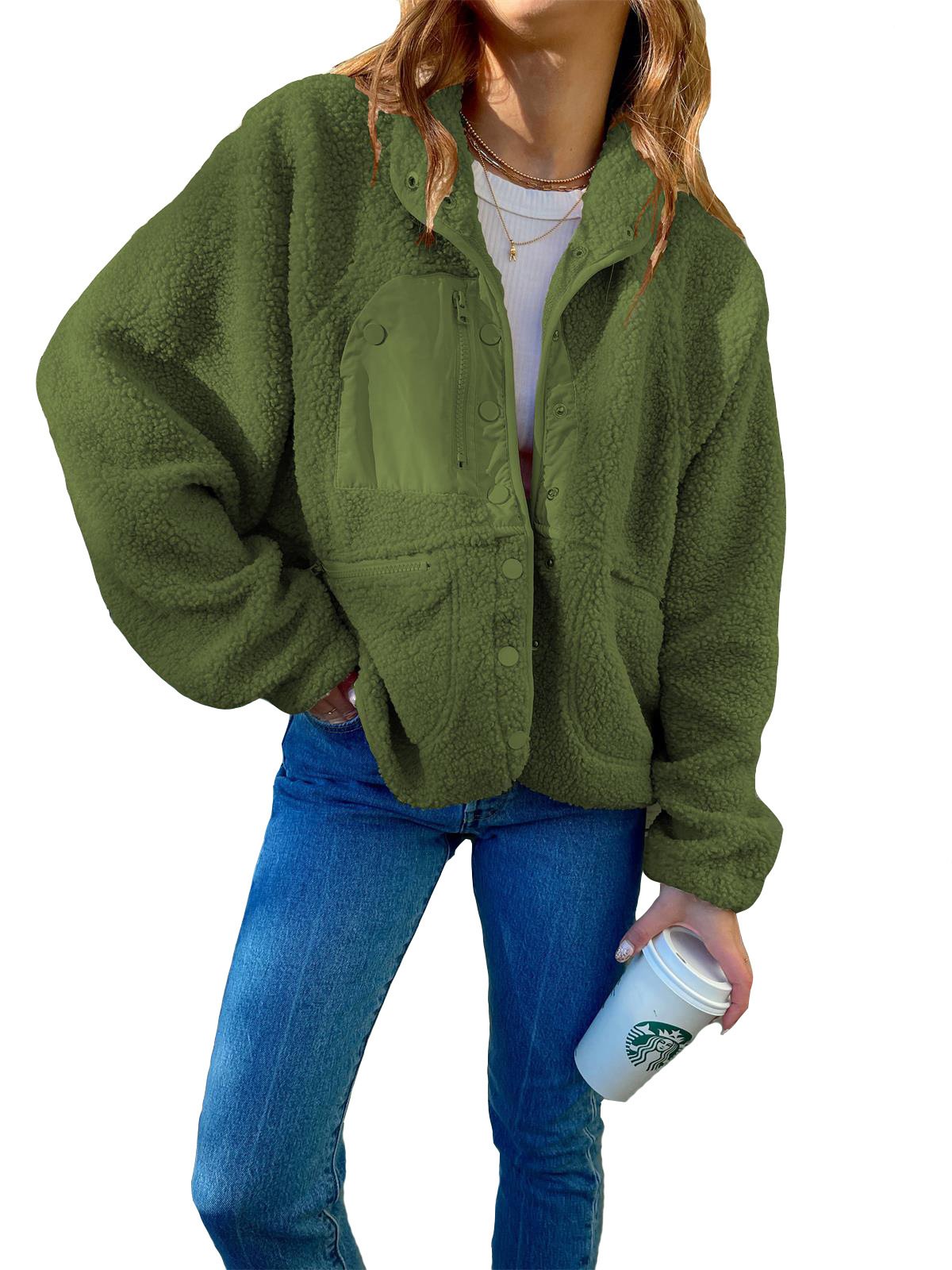 Short Cardigan Plush Jacket Lamb Wool Coat - Image 2