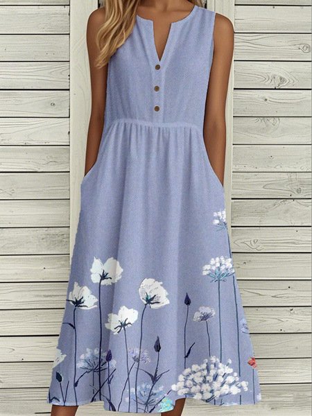 Women's Casual V-neck Sleeveless Dress - Image 9