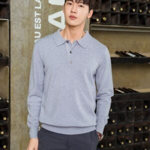 Men's Clothing Polo Collar Pullover Bottoming Shirt