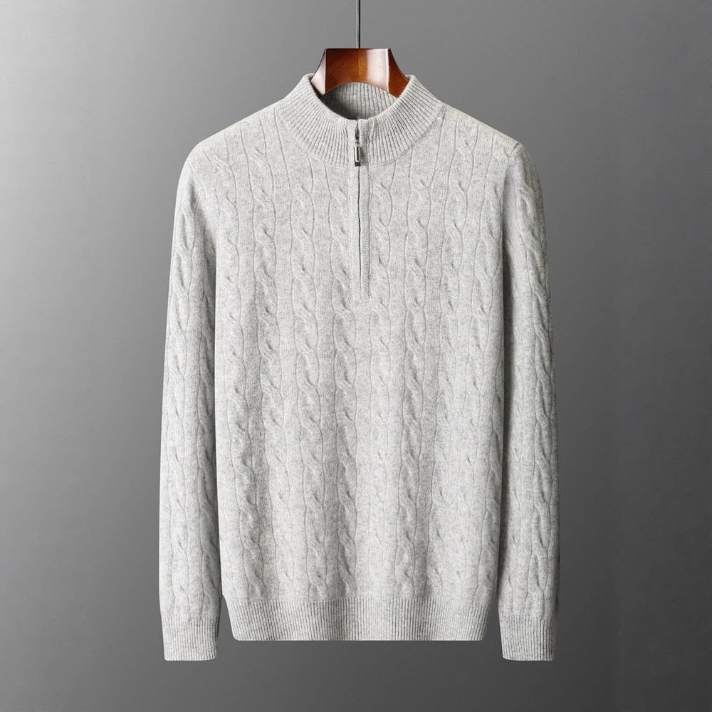 Jacquard Double-strand Thickened Long-sleeved Sweater - Image 4