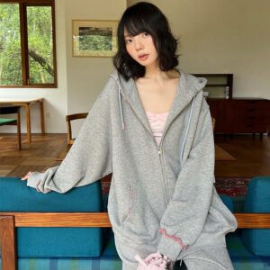 Autumn And Winter Simplicity Hooded Brushed Sweater Coat For Women