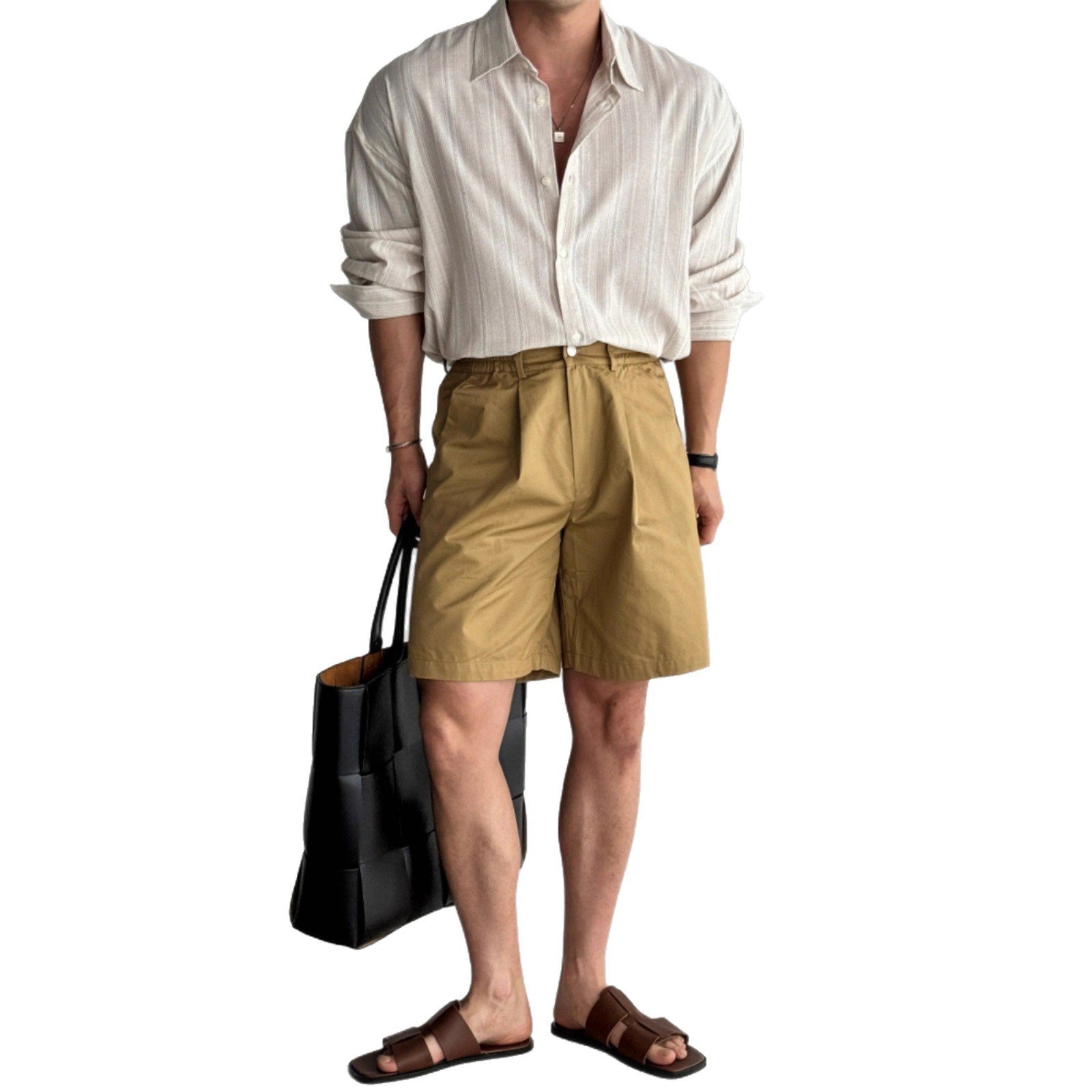 Men's Casual Korean Style Loose Vintage Striped Shirt - Image 5