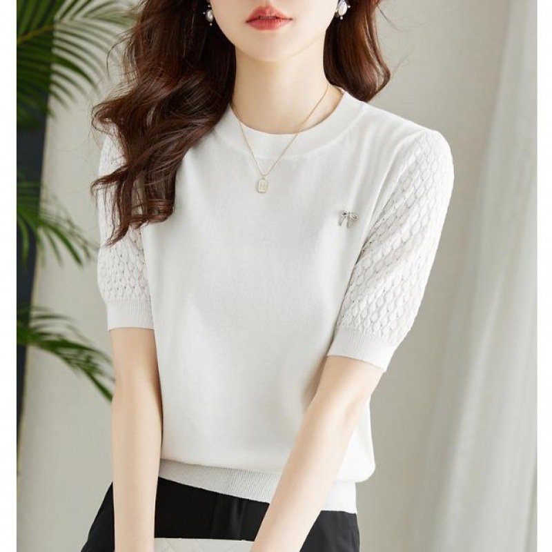 Loose Thin Sweater Women's Short Sleeve - Image 3