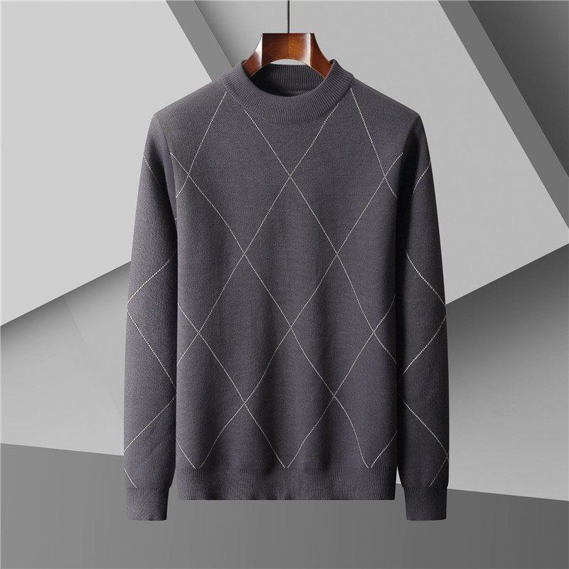 Round Neck Trend Loose Leisure Warm Long Sleeve Men's Sweater - Image 3