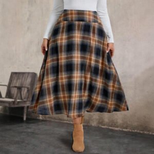 European And American Women's Clothing Flannel Plaid Skirt