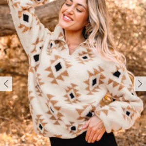 Printed Zip Collar Sweatshirt