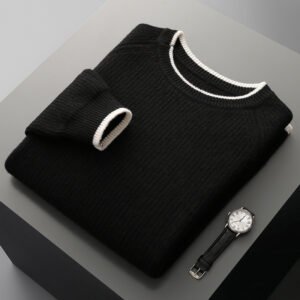 New Round Neck Double-strand Thickened Sweater For Men