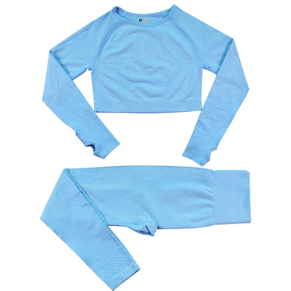 Seamless Knitted Dot Yoga Suit For Women - Image 4