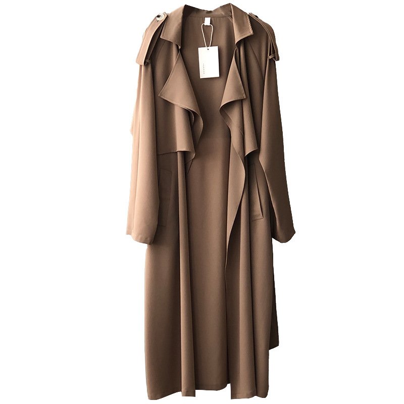 Elegant Long Trench Coat Women's Retro British Style - Image 5