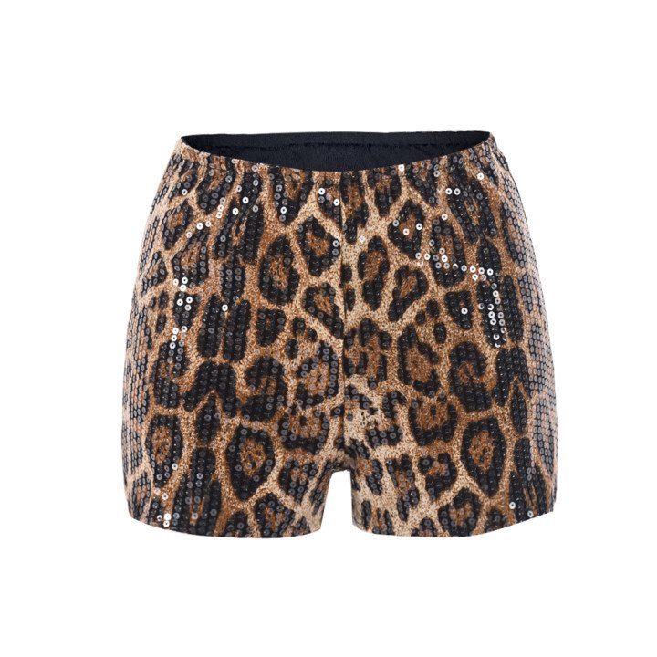 Leopard Print Elastic Waist Casual Shorts - Image 6
