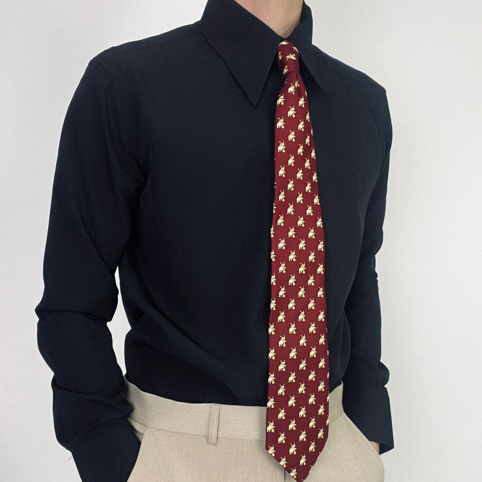 Men's Retro Solid Color Long Sleeve Shirt - Image 3