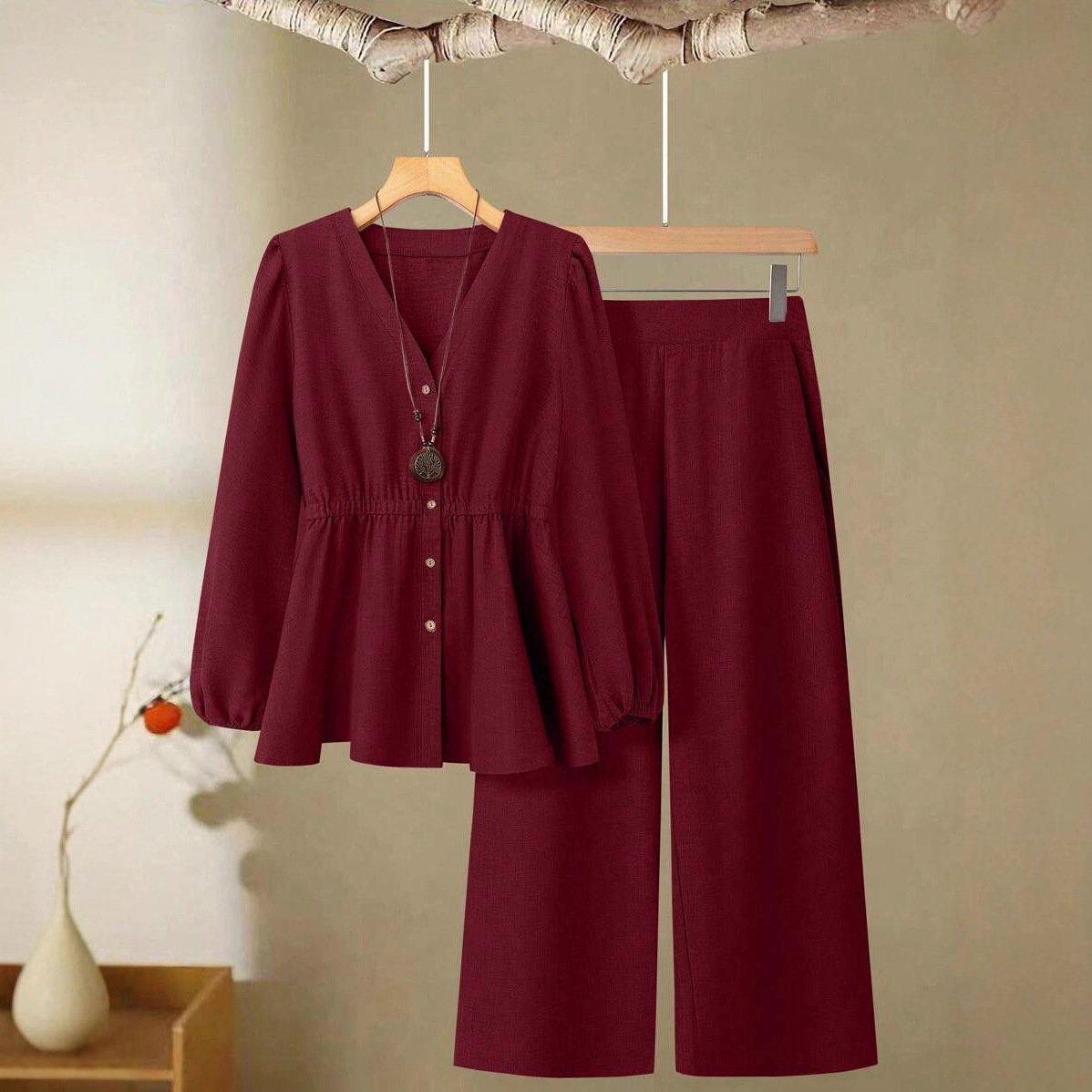 Women's Long-sleeved Pants High-grade Two-piece Suit