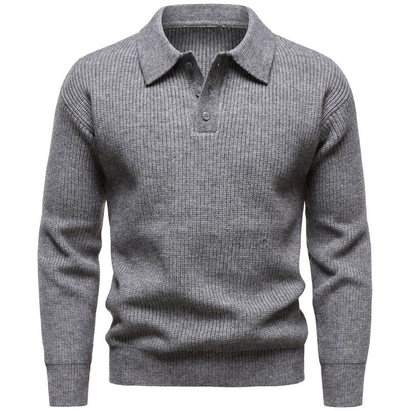 Men's British Fashion Polo Collar Sweater - Image 4