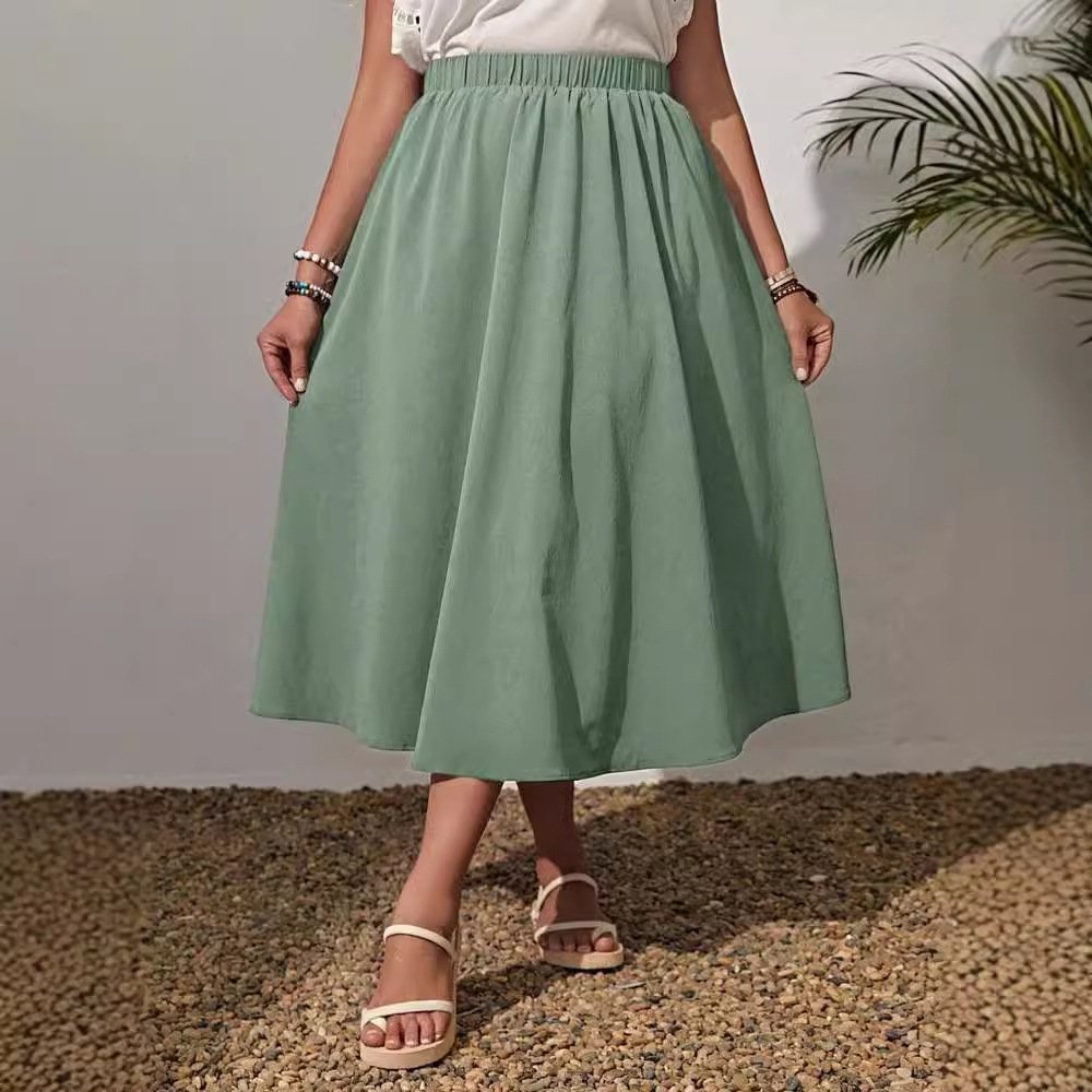 Spring Summer Women's Wear New Fashion Elastic Waist Plus Size Skirt Women - Image 2