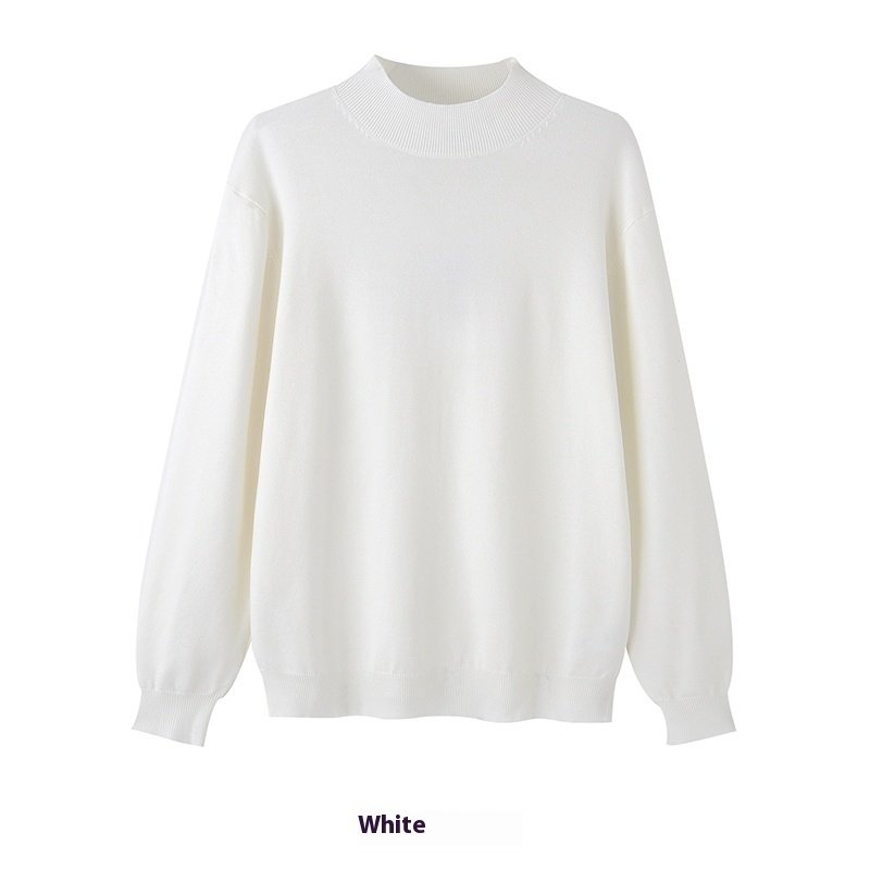 Long Sleeve Inner Wear Mock Neck Sweater Men's Loose Casual Bottoming Shirt - Image 7